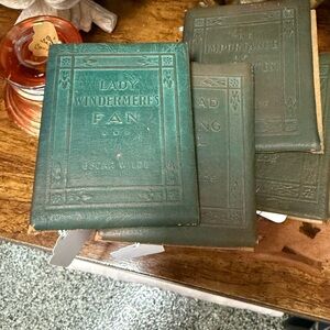 Little Leather Library lot of 4 antique Oscar Wilde books Lady Windermere's Fan+